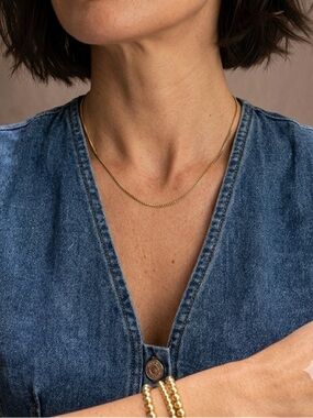 Box Chain Necklace Gold Plated